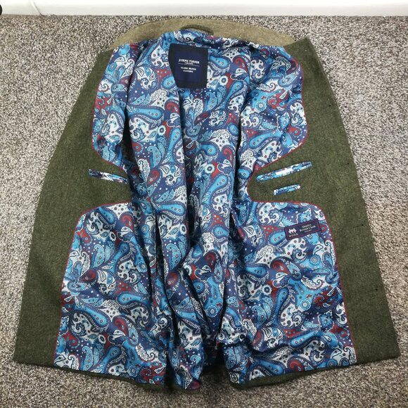 Joseph Turner Yorkshire Gilet Waistcoat Moon Tweed Wool Green Sz 46 - Picture 2 of 10